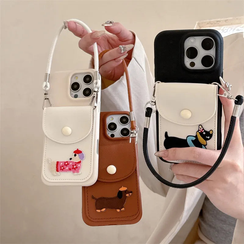 Fashionable Puppy Wallet Phone Case (For iPhones)