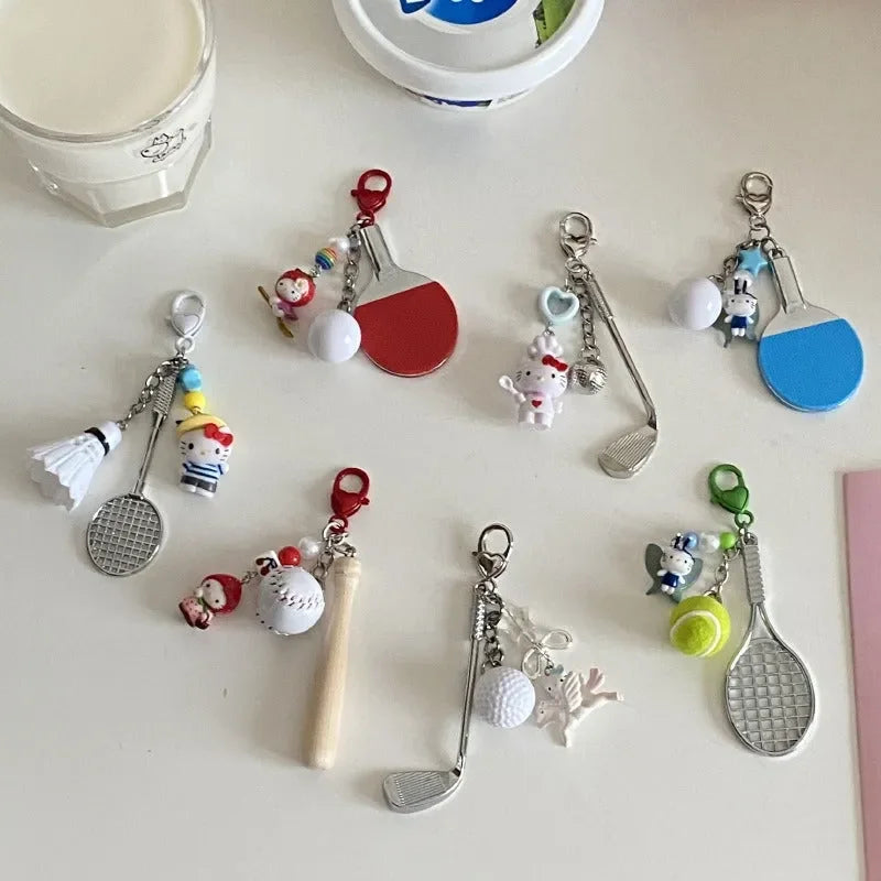 Hello Kitty Sports Ace Metal Keychain