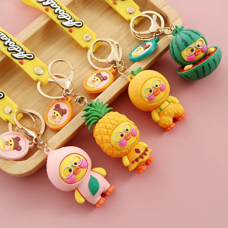 Adorable Fruit Duck 3D Keychain