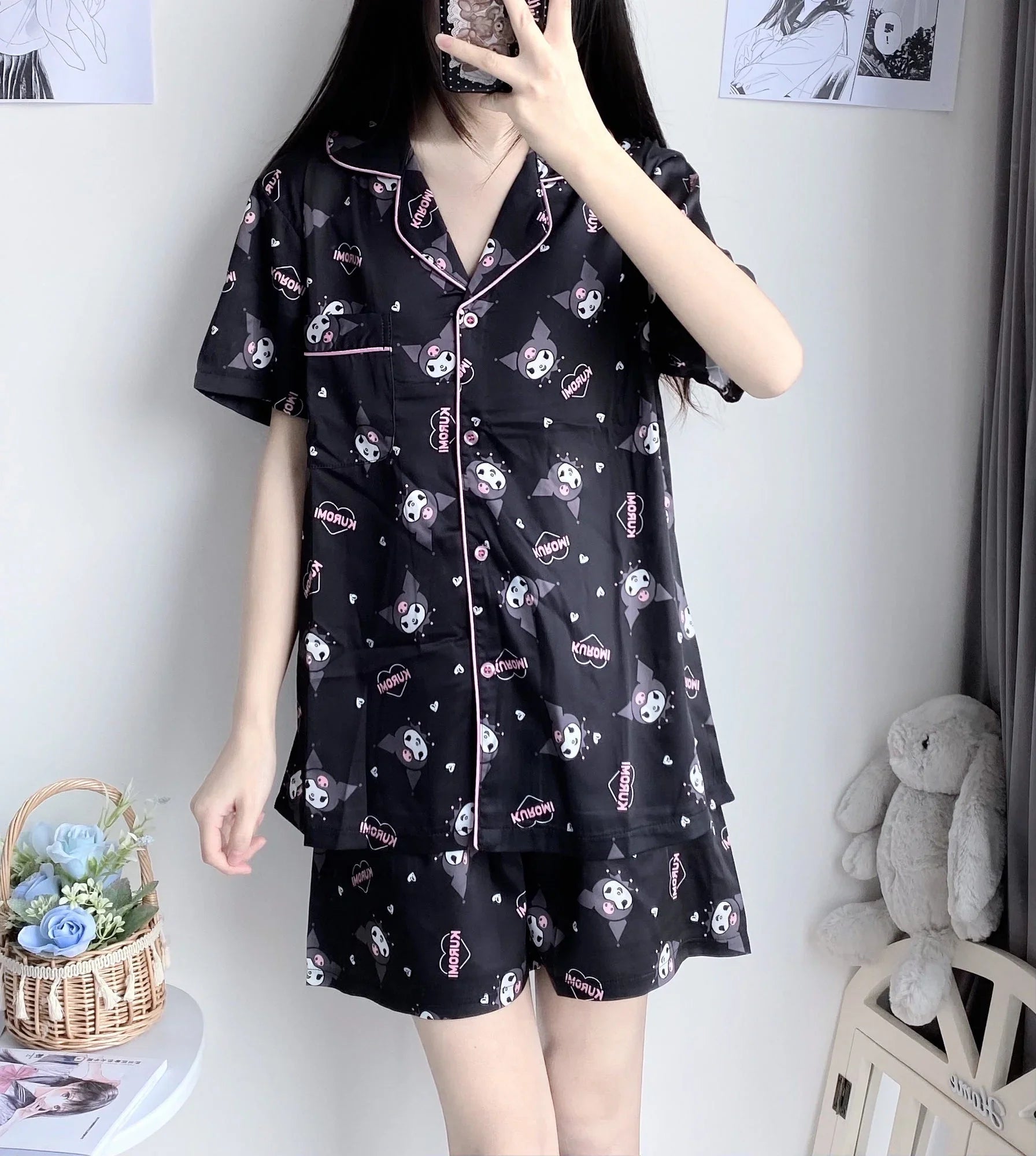 Black Anime Pajamas Suits PN4922 - Bear Hugs