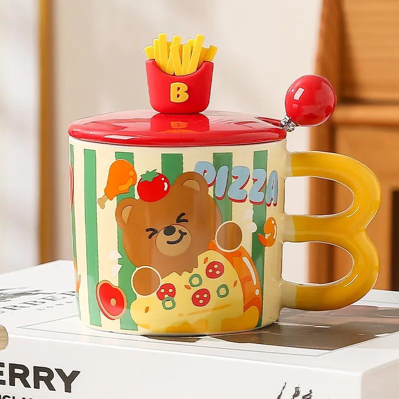 French Fries Bear Ceramic Mug (400 ml)