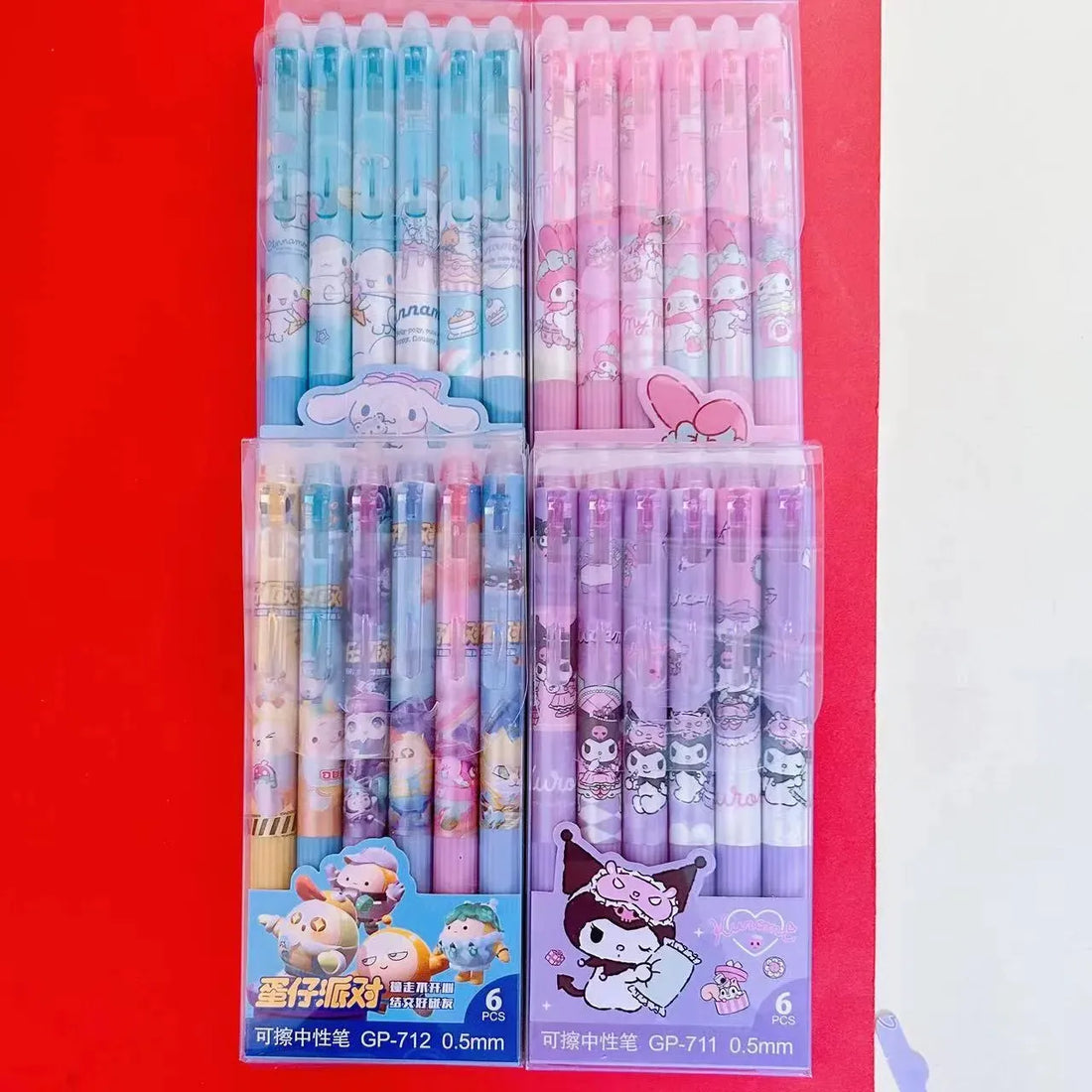 Sanrio & Egg Party Erasable Gel Pen (Set of 6)