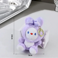 Colorful Bunny Buddies Plush Keychain
