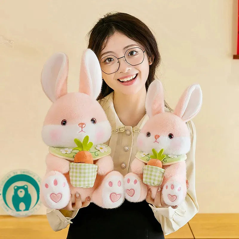 Carrot Basket Rabbit Plushie