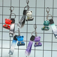 Gradient Starry Sky Bear Acrylic Keychain