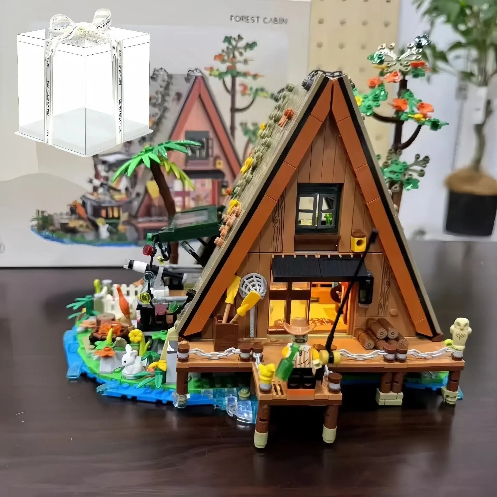 A-Frame Cabin Treehouse Building Block Set