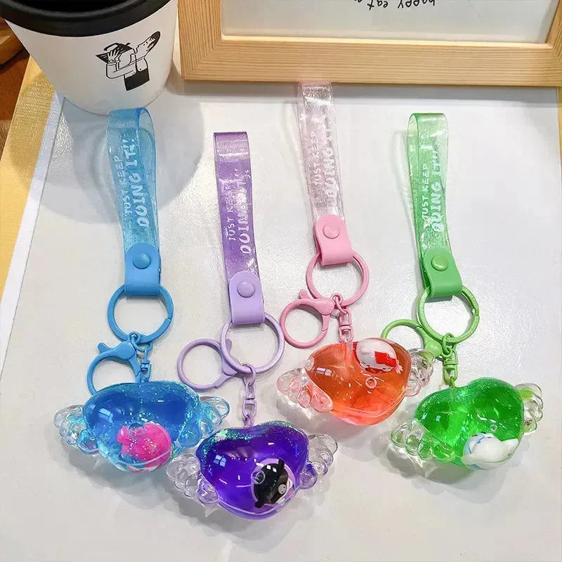 Sanliou Heartwing Hues Glitter Keychain