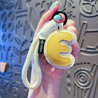 Signature Style Leather Letter Keychain