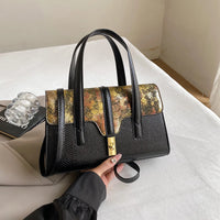 Dual Design Leatherette Handbag