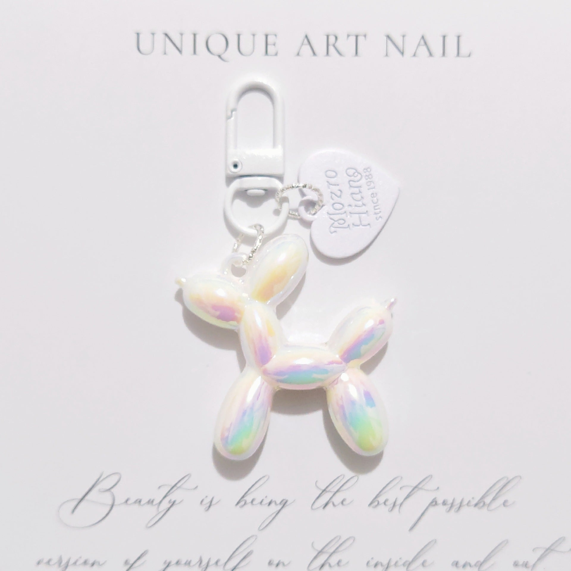 Balloon Heart Punk Dog Keychain