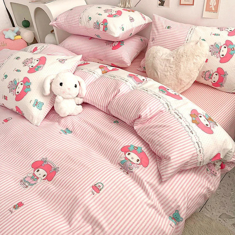 Pink Anime Bedding Set PN4684 - Bear Hugs