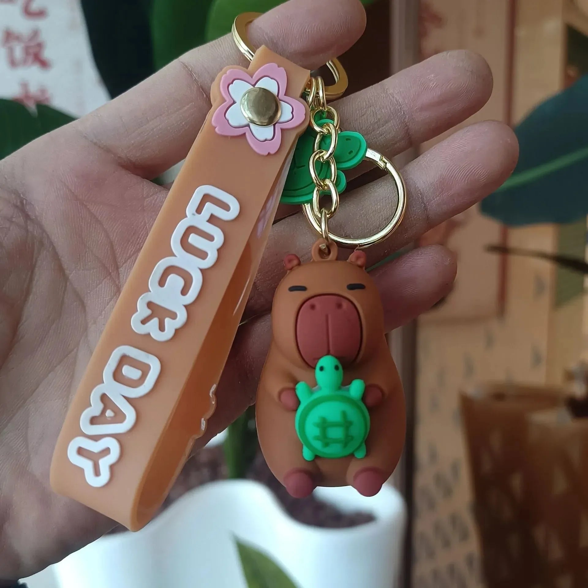 Lucky Loop Capybara 3D Keychain