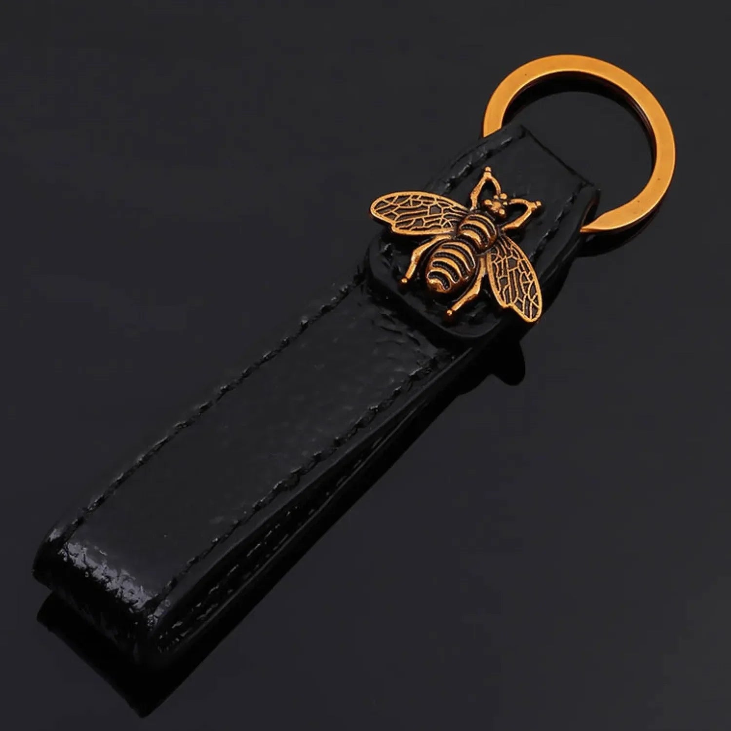 Luxury Bronze Critter Leather Keychain
