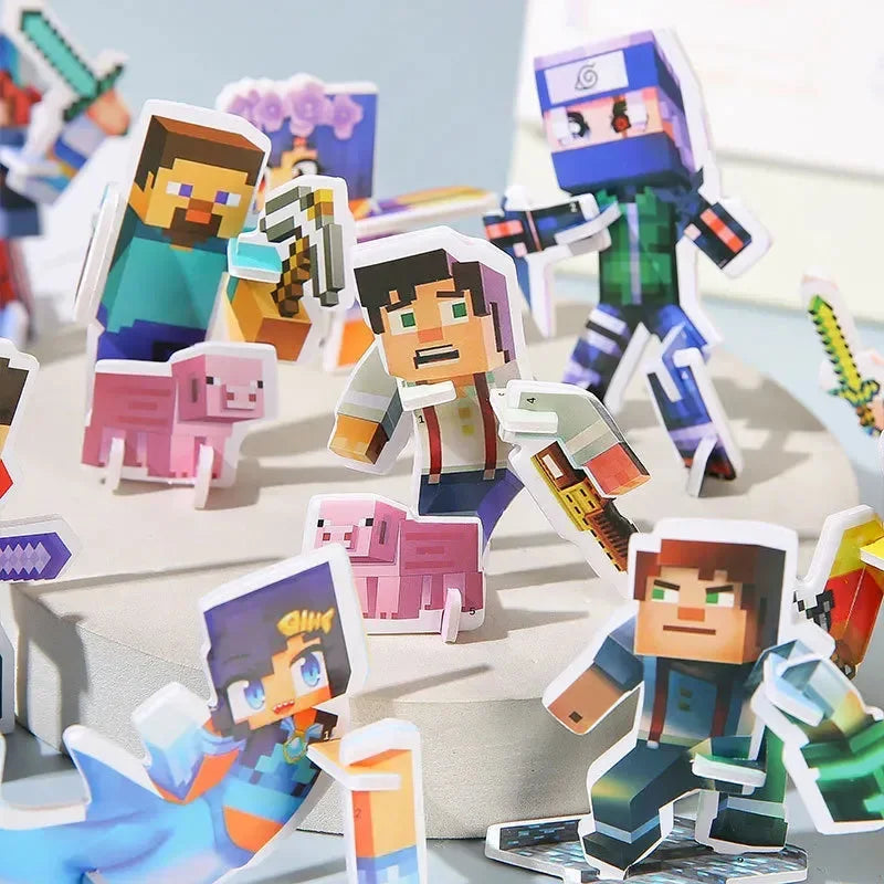 Minecraft Pixelated Cardboard Block Figurines (24 pcs/set)