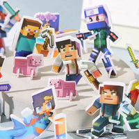 Minecraft Pixelated Cardboard Block Figurines (24 pcs/set)