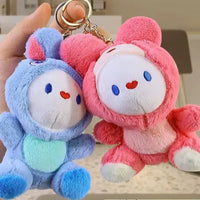 Colorful Bunny Buddies Plush Keychain