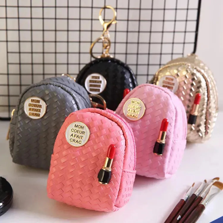 Lipstick Loot Mini Coin Purse Keychain