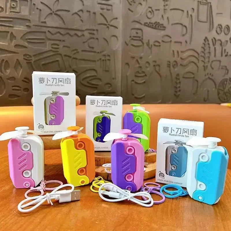 Pocket Breeze Folding Fan Keychain