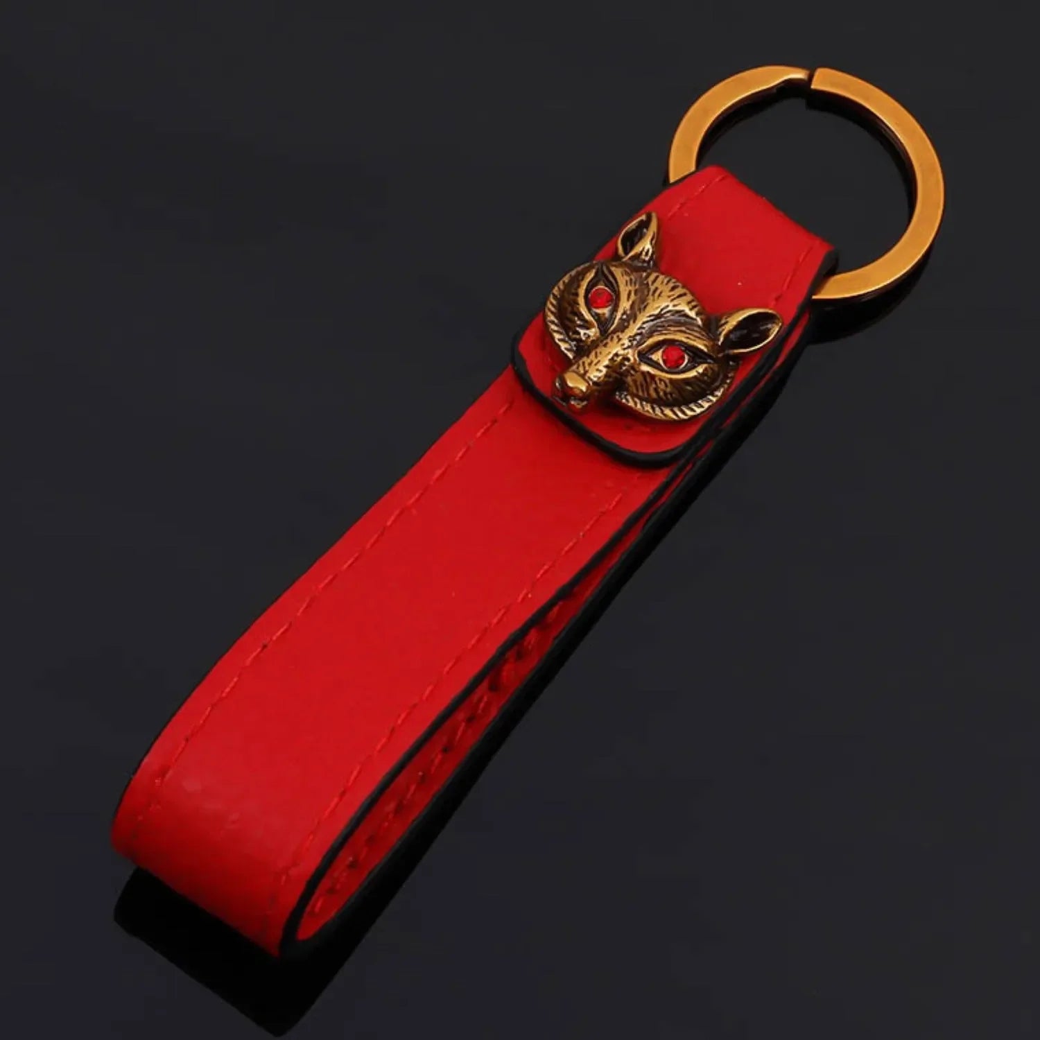 Luxury Bronze Critter Leather Keychain