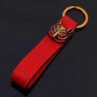 Luxury Bronze Critter Leather Keychain