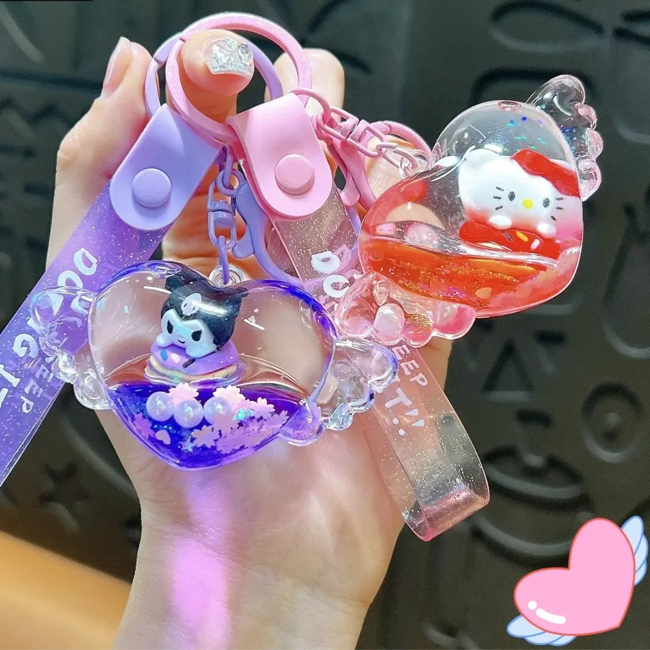 Sanliou Heartwing Hues Glitter Keychain