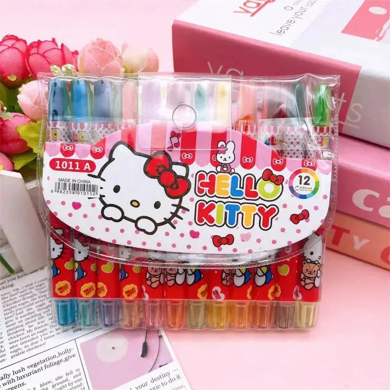 Sanrio Rainbow Crayon Set (12 Pcs)