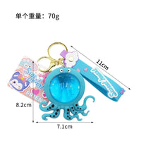 Ocean Sparkle Octopus Liquid Keychain