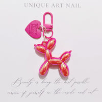 Balloon Heart Punk Dog Keychain