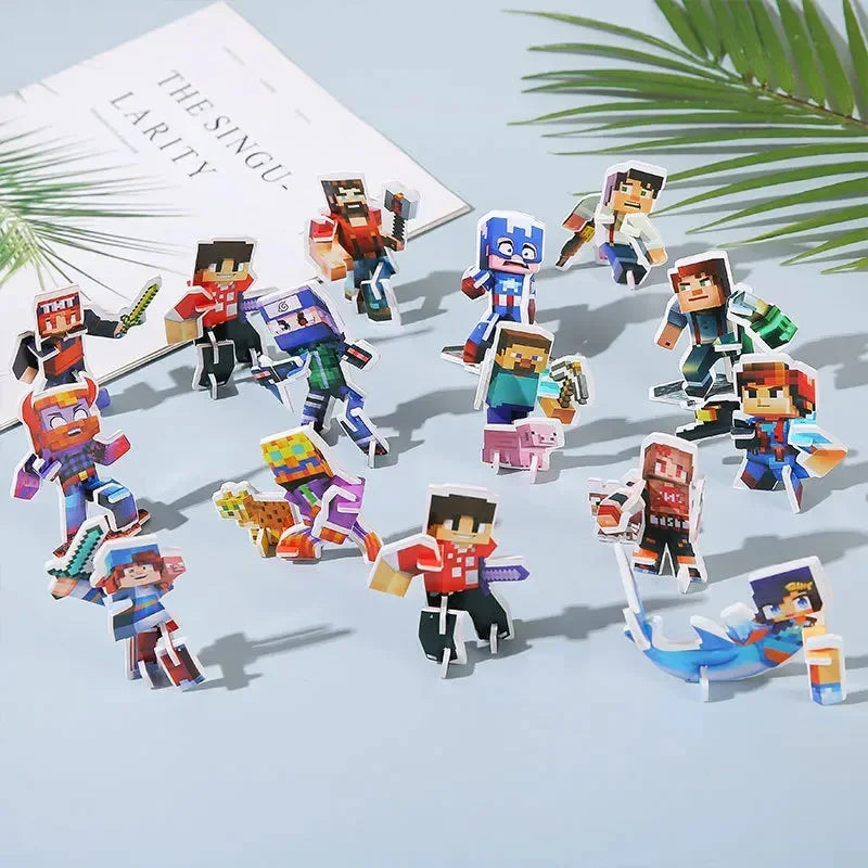 Minecraft Pixelated Cardboard Block Figurines (24 pcs/set)