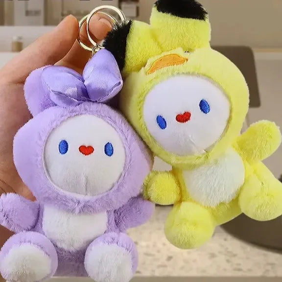 Colorful Bunny Buddies Plush Keychain