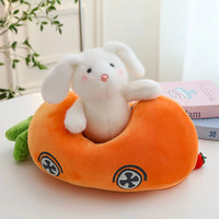 Racing Carrot Car Bunny Plush Toy