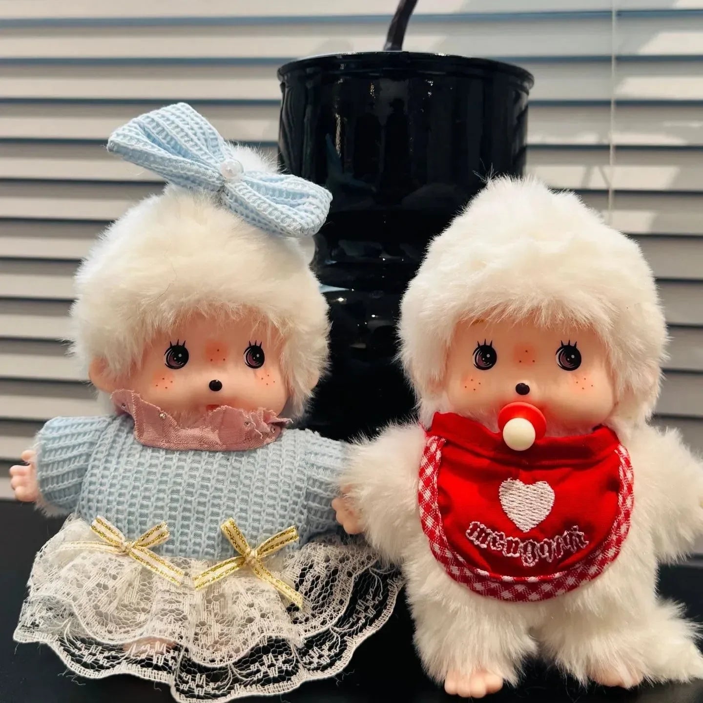Monchhichi Bib & Pacifier Plush Keychain