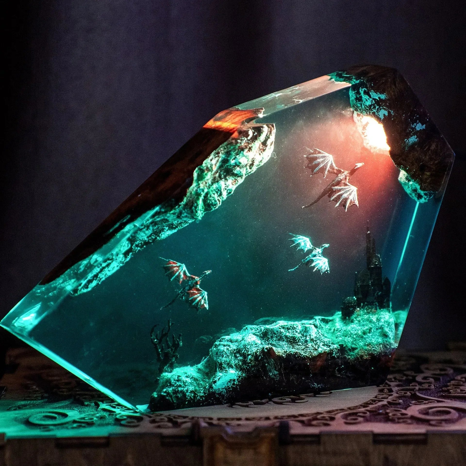 Dragons' Fury Resin Lamp