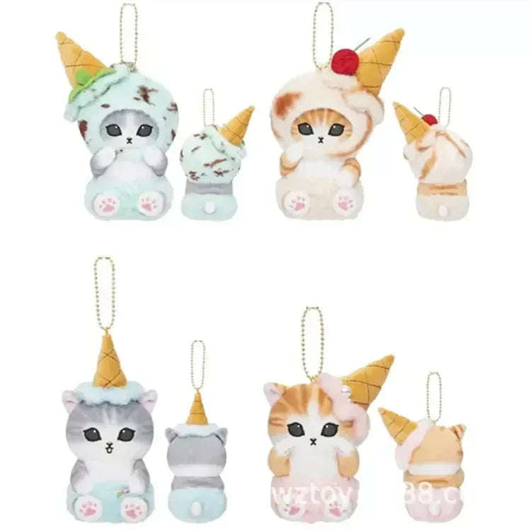 Mofusand Ice Cream Kitty Keychain