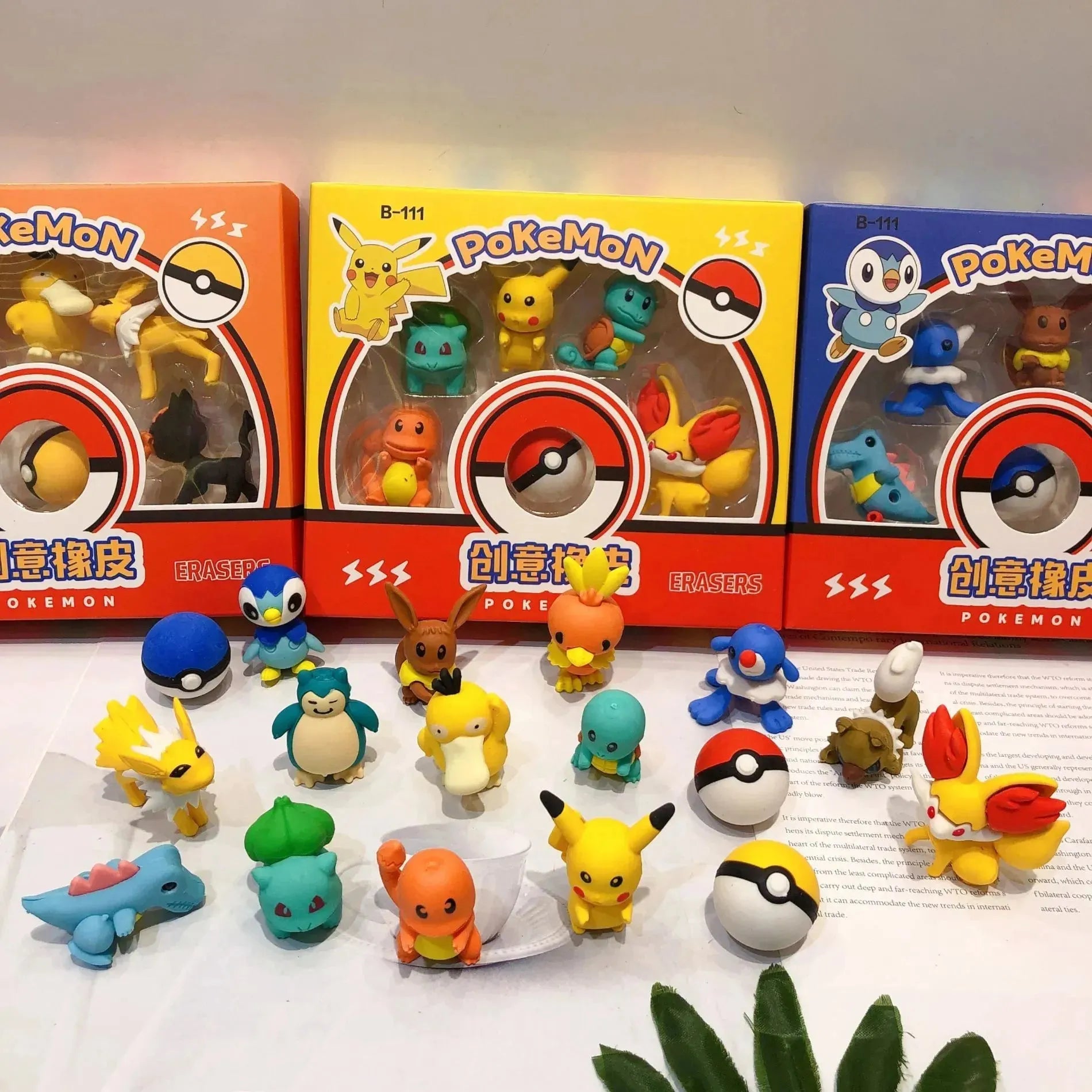 Pokémon Shaped 3D Eraser Set