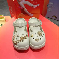 Floral & Rhinestone Comfort Clogs