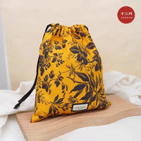 Floral Designer Drawstring Makeup Pouch