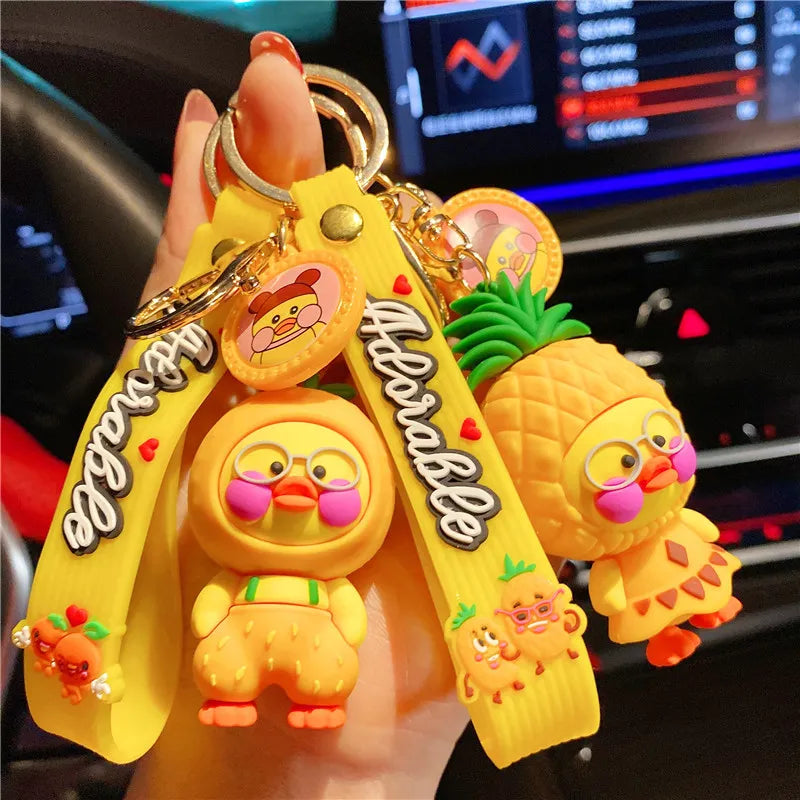 Adorable Fruit Duck 3D Keychain