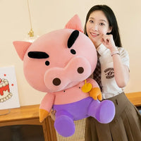 Peluche Shinichan et son copain cochon 