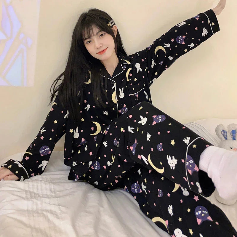 Kawaii Luna Cat Pajamas Suits PN5678 - Bear Hugs