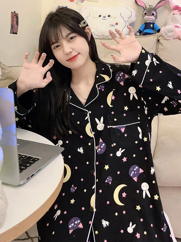 Kawaii Luna Cat Pajamas Suits PN5678 - Bear Hugs