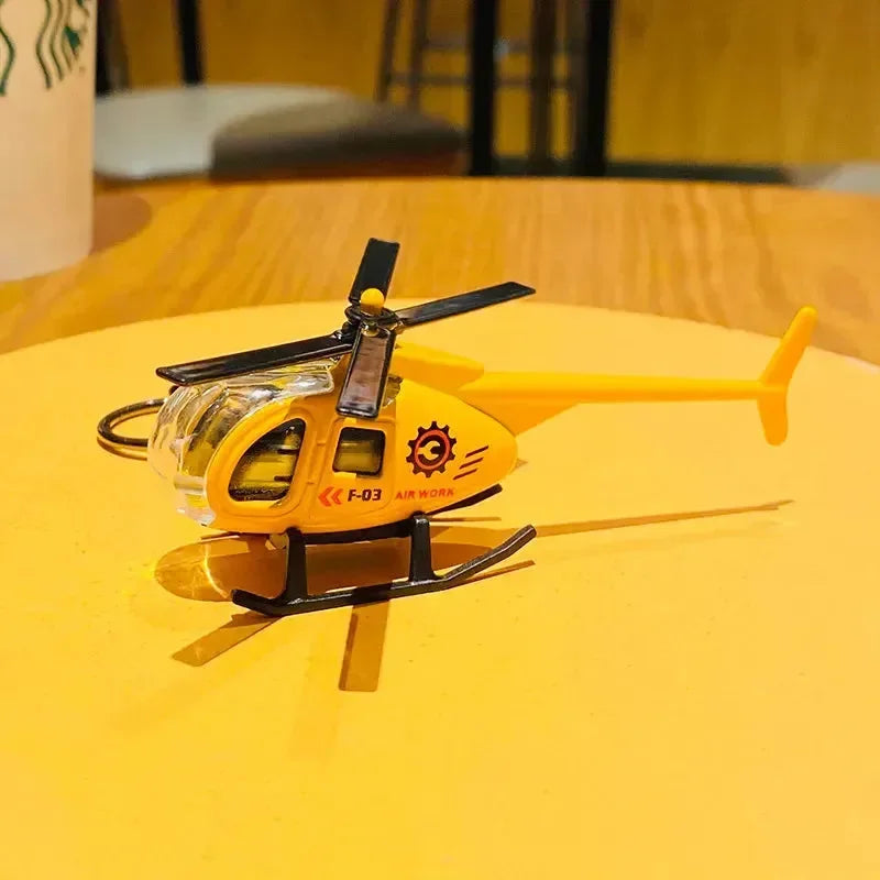 Sky High Mini Helicopter Metal Keychain