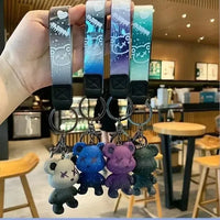 Gradient Starry Sky Bear Acrylic Keychain