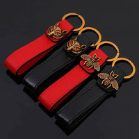 Luxury Bronze Critter Leather Keychain