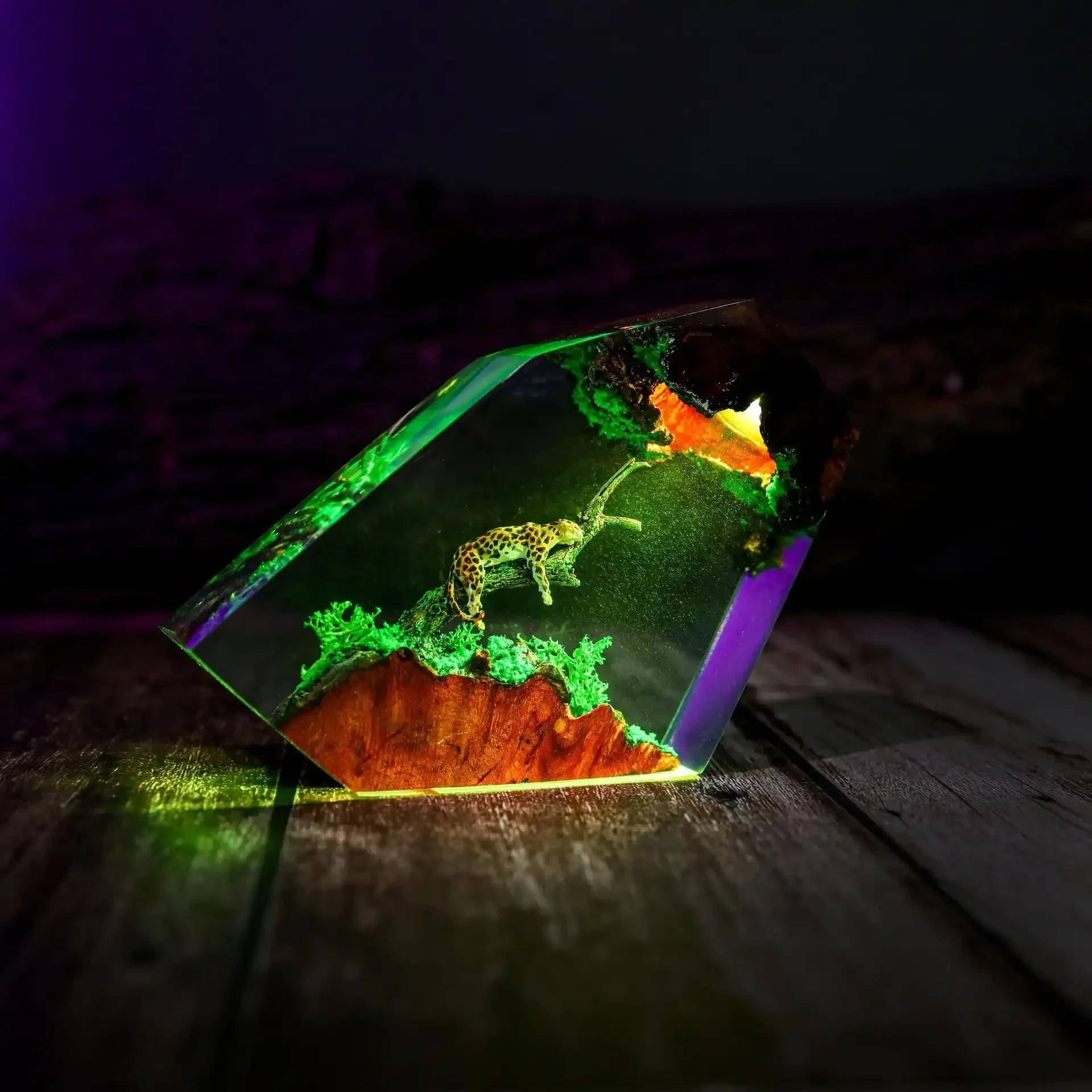 Resting Jaguar Resin Night Light