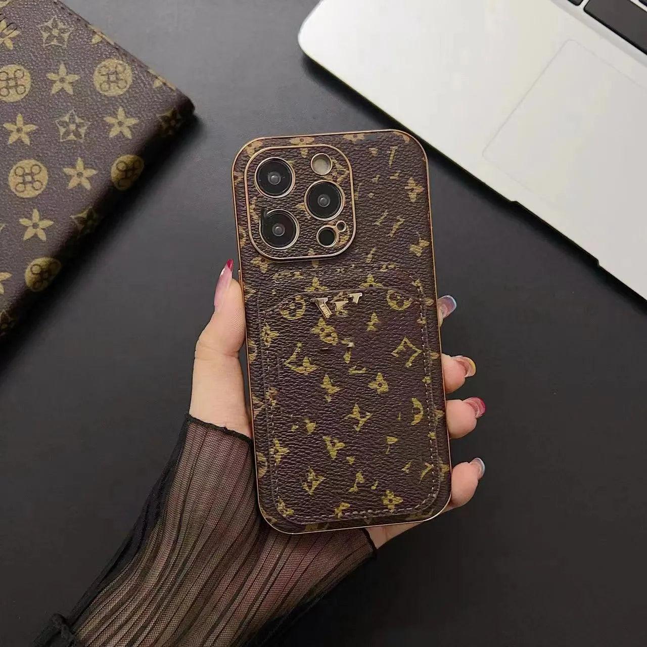 Premium Monogram Leatherette Phone Case (For iPhones)