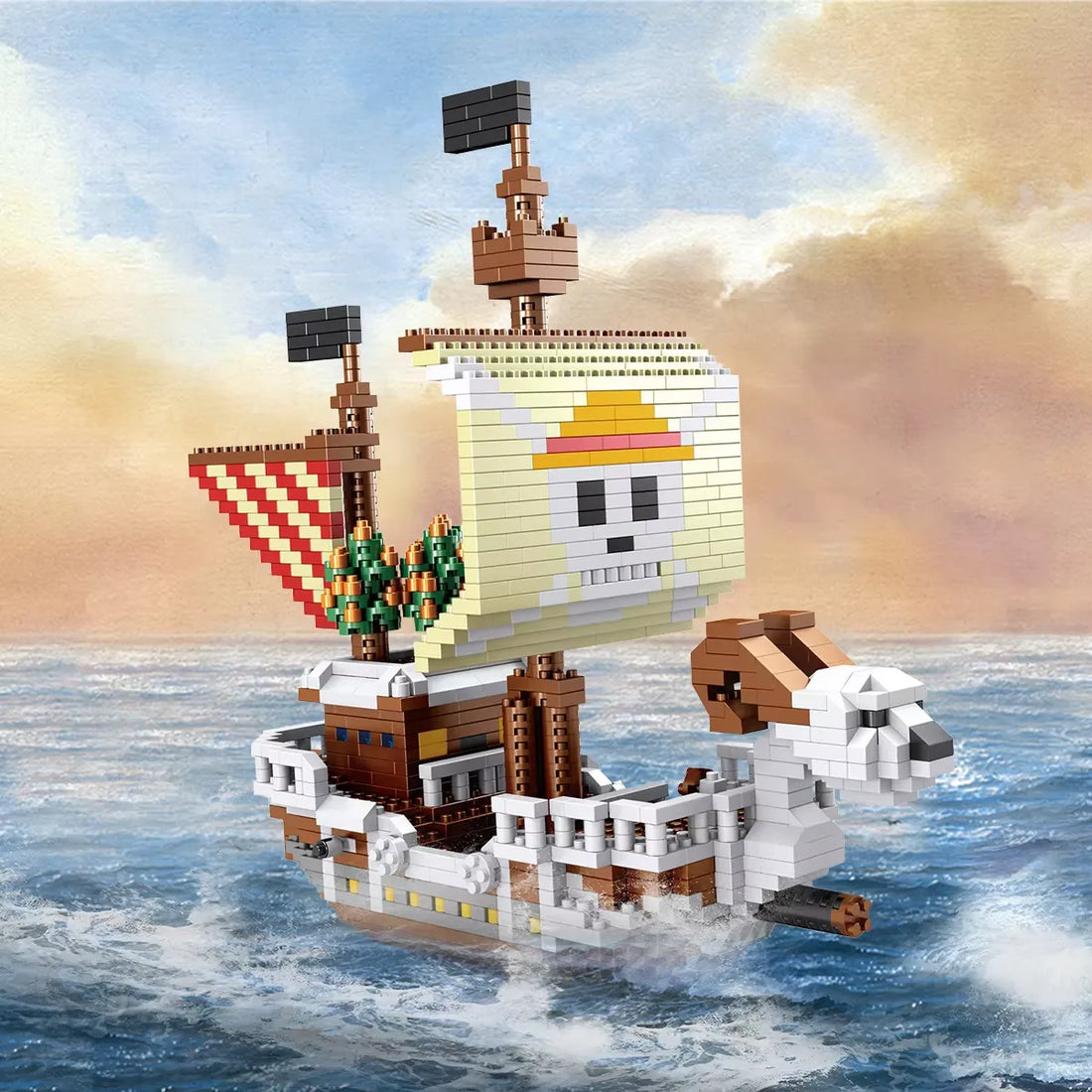 One Piece Pirate Ship 3D Model Building Blocks