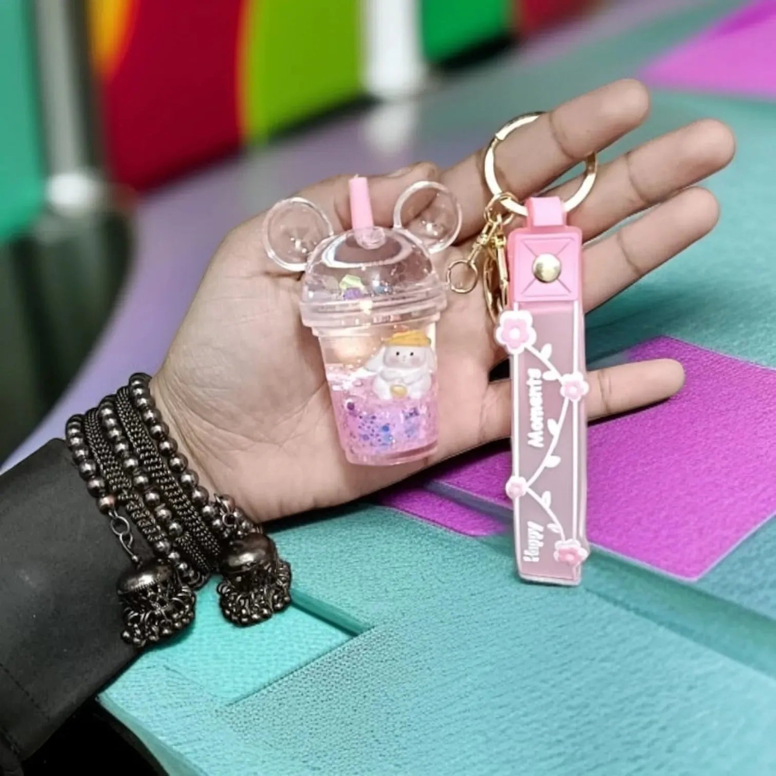 Mickey Tumbler Liquid Keychain