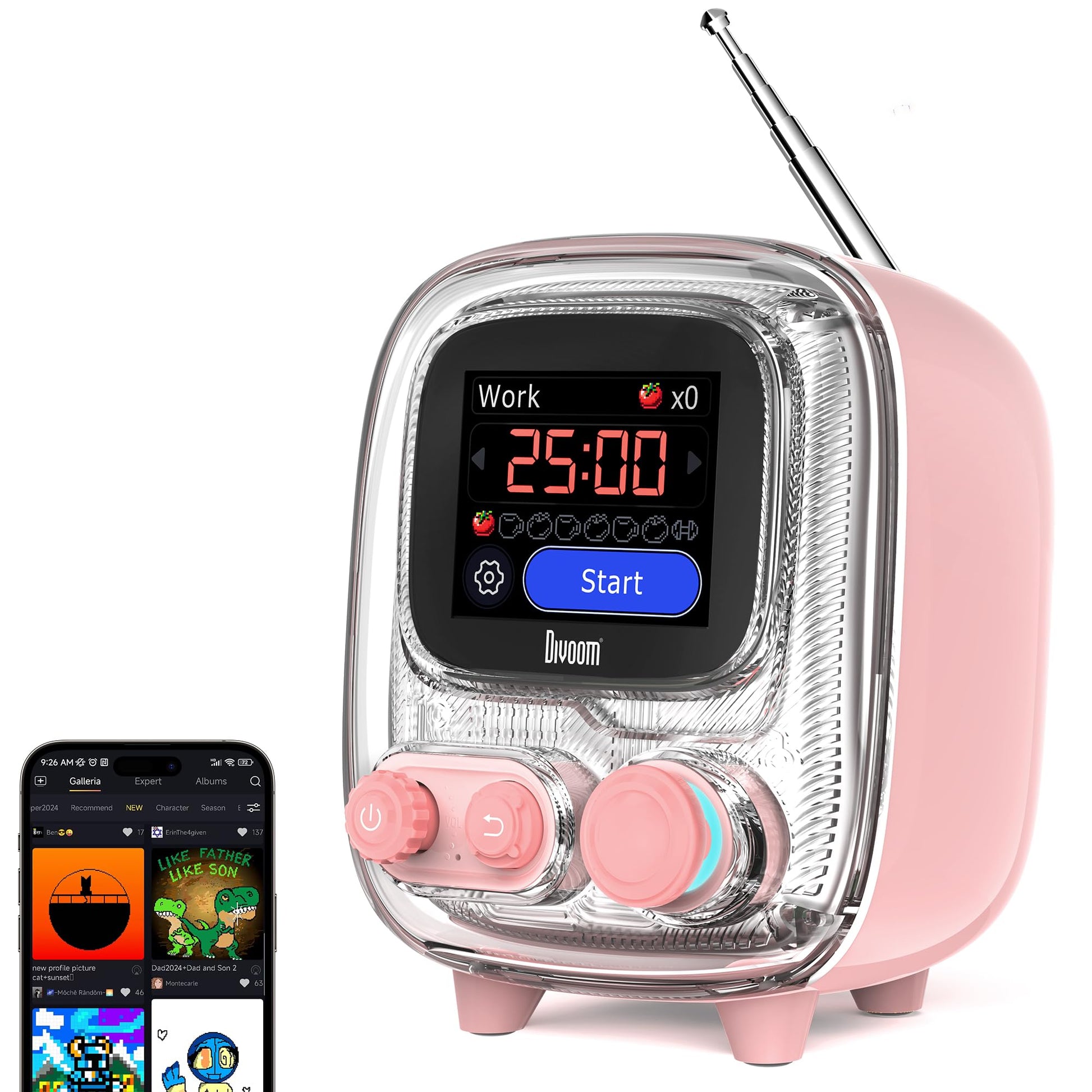 Divoom Tiivoo-2 Photo Album & Bluetooth Speaker - Bear Hugs