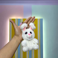 Snowball Rabbit Plush Keychain